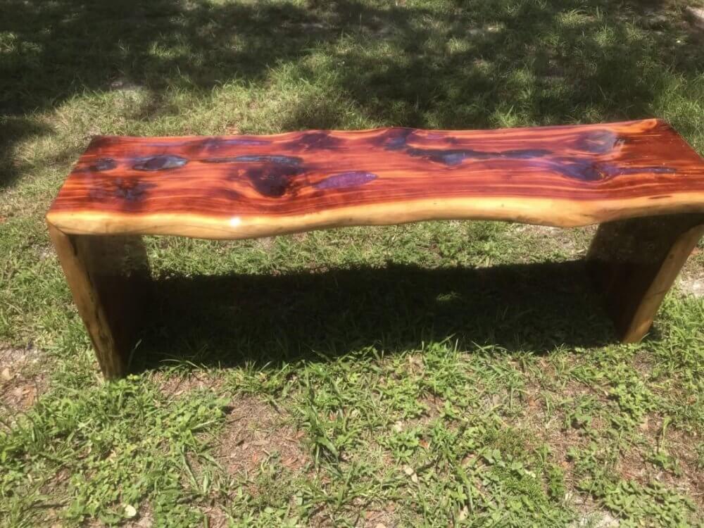 Custom Red Cedar Wood Bench