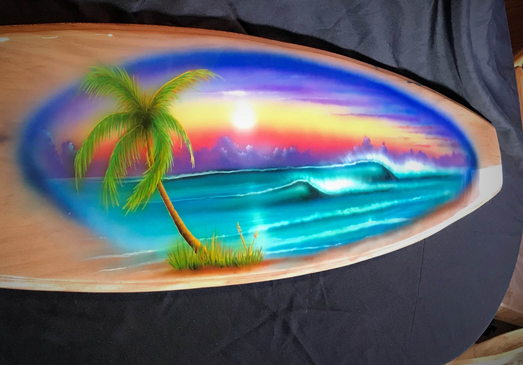 48″ Florida Rescued Sycamore Wood Surf Board Wall Art