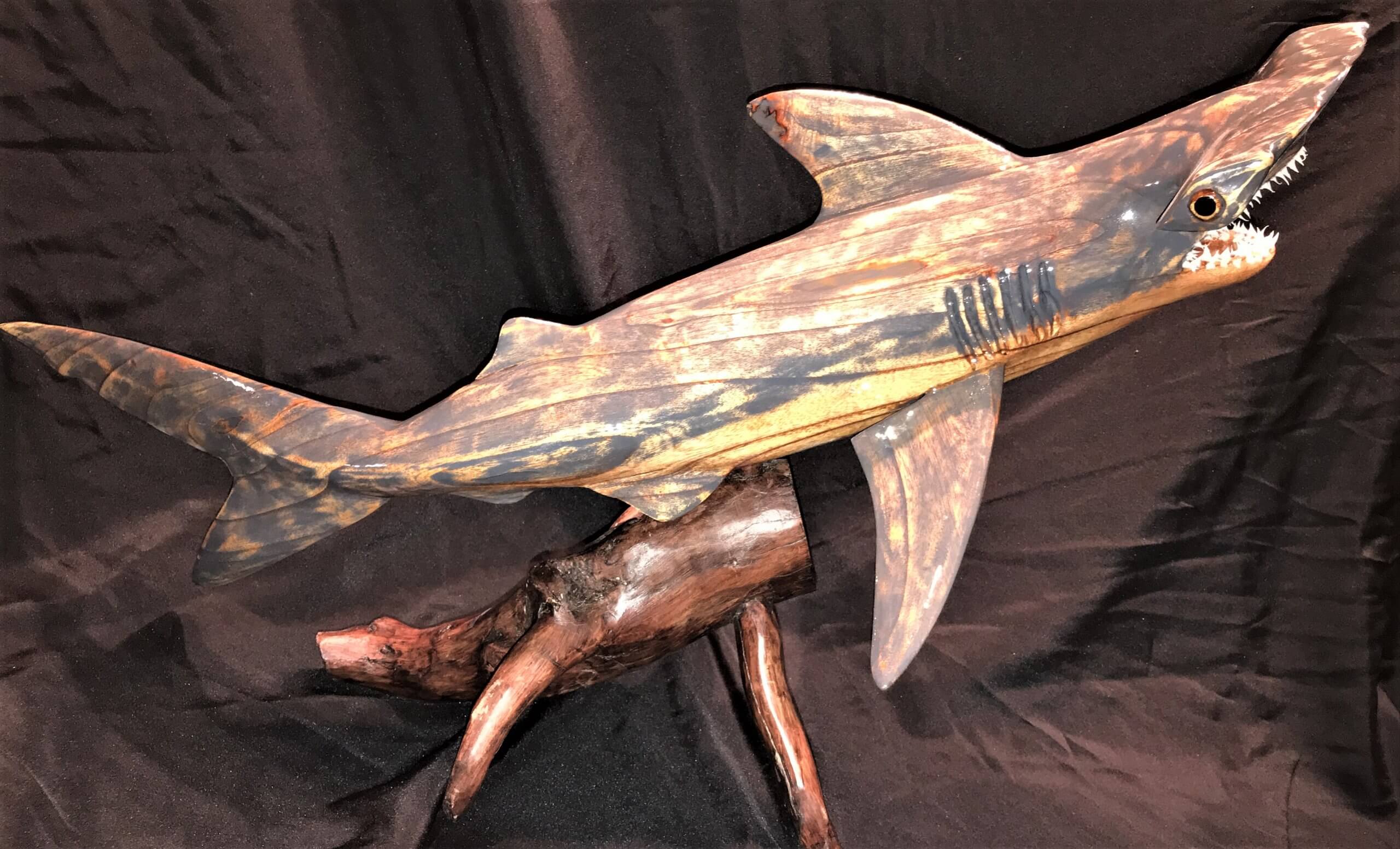 Hammer Head Shark Wood Carving/Sculpture