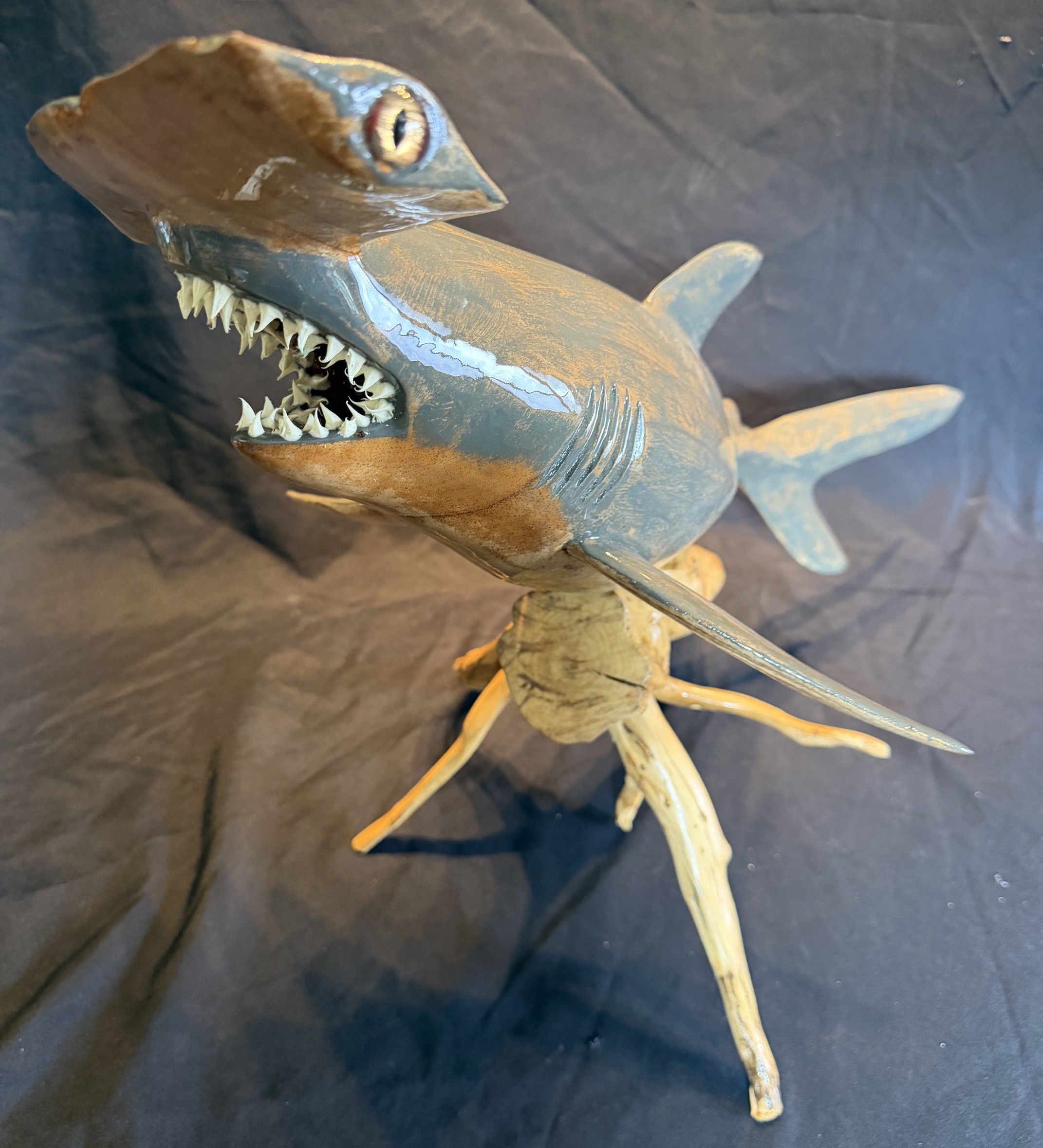 Life Like Hammer Head Shark Oak Wood Wall Sculpture/Carving (Copy)