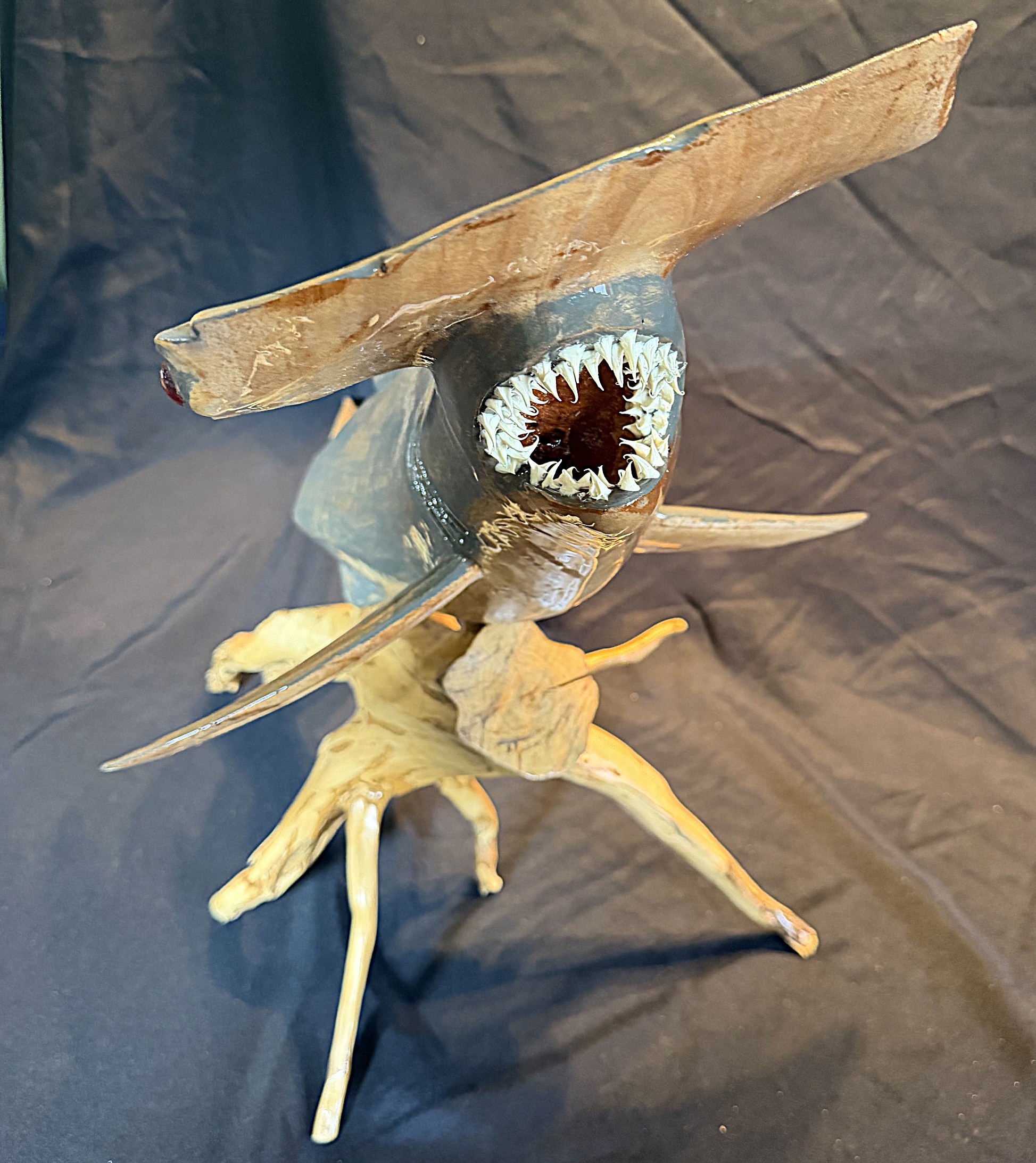 Life Like Hammer Head Shark Oak Wood Wall Sculpture/Carving (Copy)